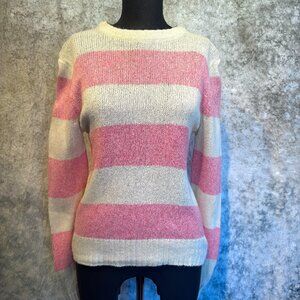 La Mouche Pink & White Striped Sweater - L